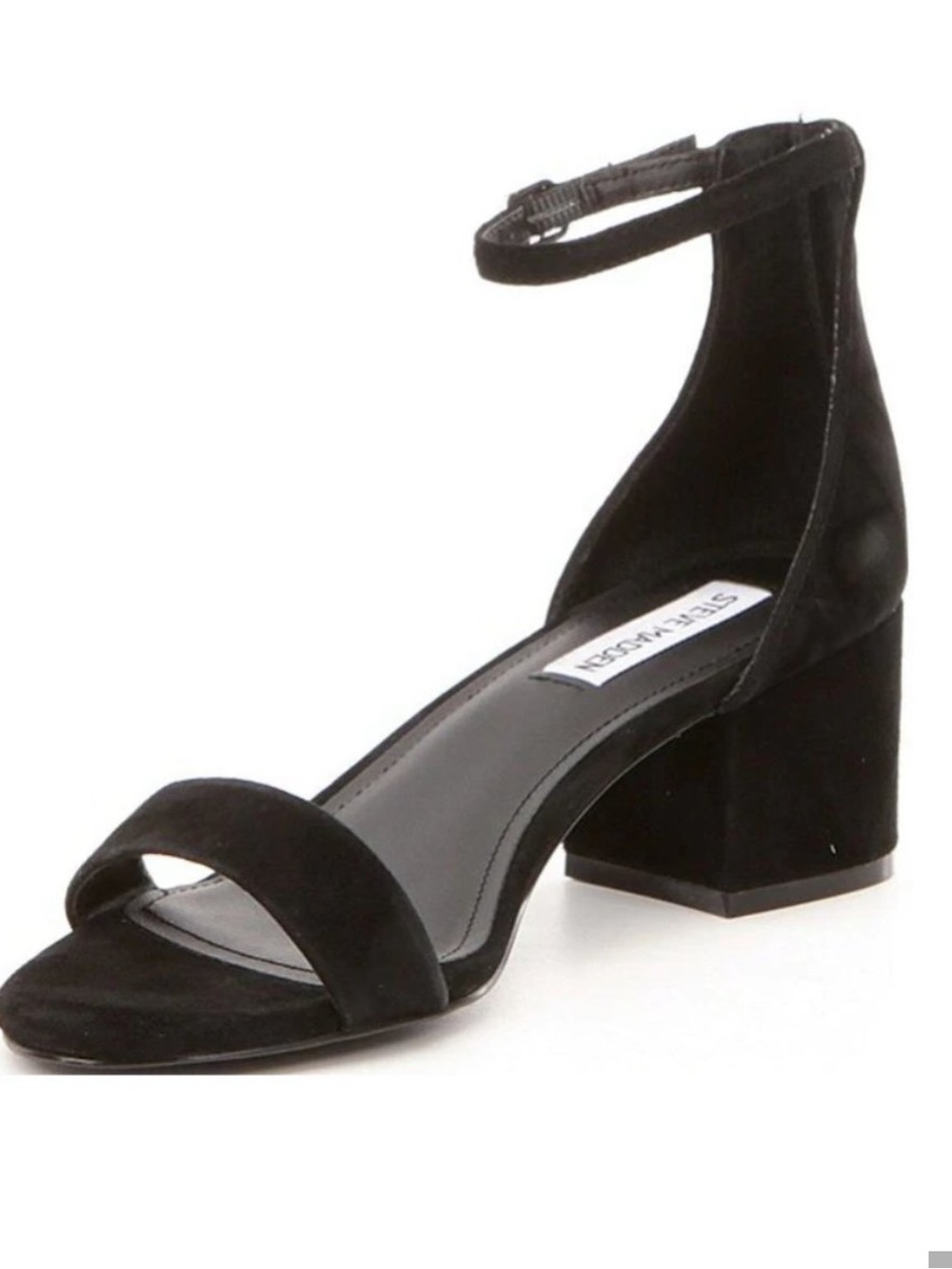 Steve Madden Irenee Black Suede Block Heel Sandals Size 7.5